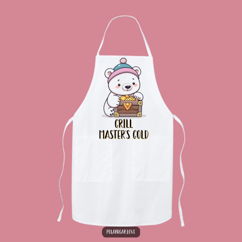 Funny Polar Bear Apron: Humorous Treasure Hunter Gift