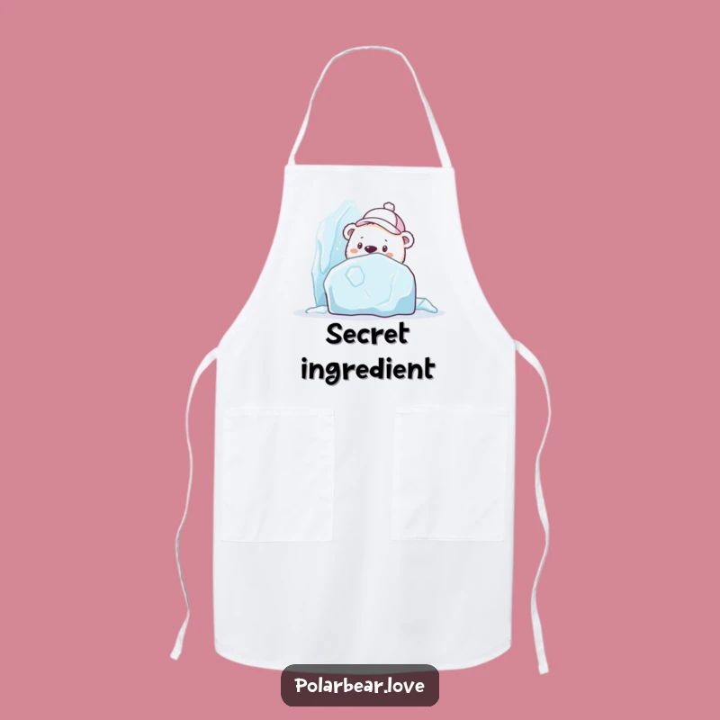 Funny Polar Bear Peeking Apron: Curious Chef's Hide-and-Seek Kitchenwear
