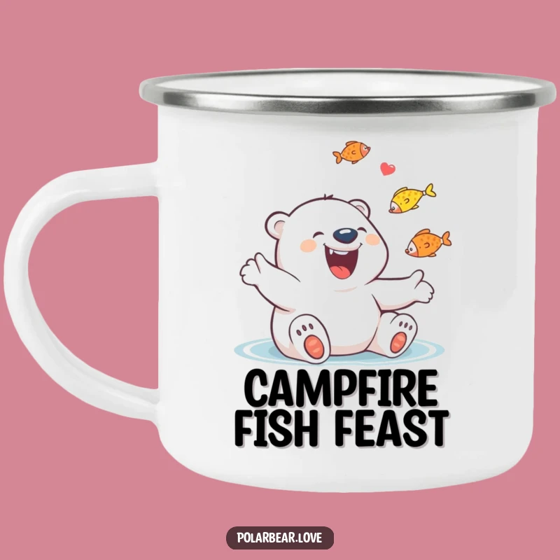 Funny Polar Bear Juggling Fish Camping Mug: Giggling Outdoors, Outdoor Funny Gift!