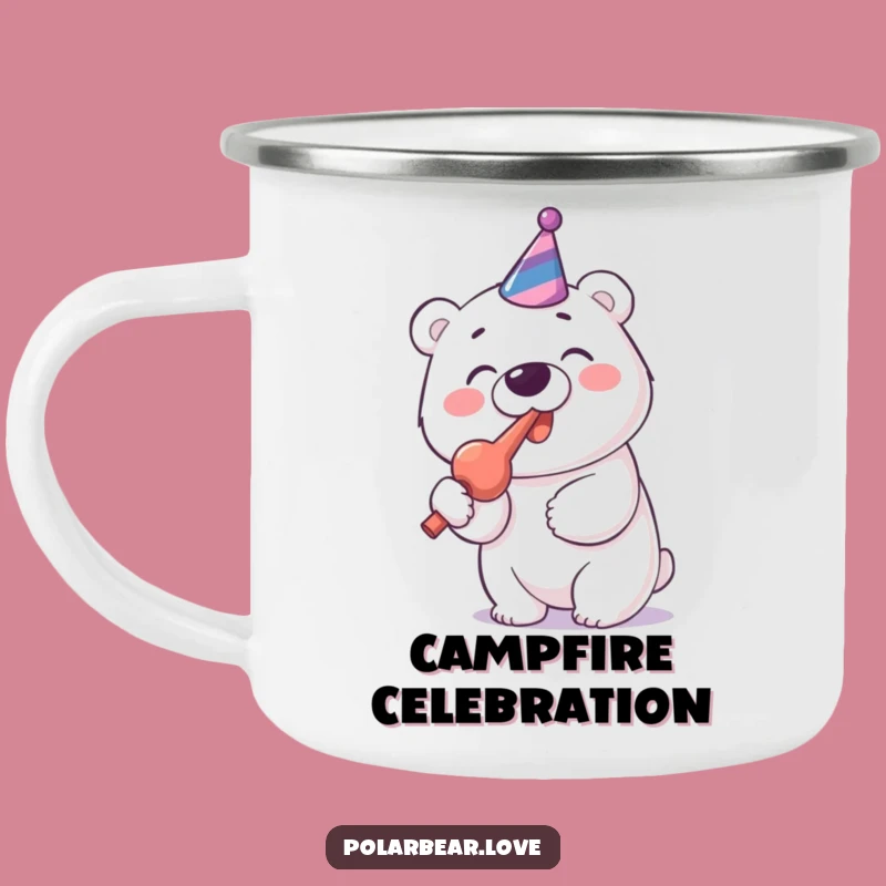 Funny Polar Bear Party Blower Camping Mug: Cheerful Outdoors, Outdoor Funny Gift!