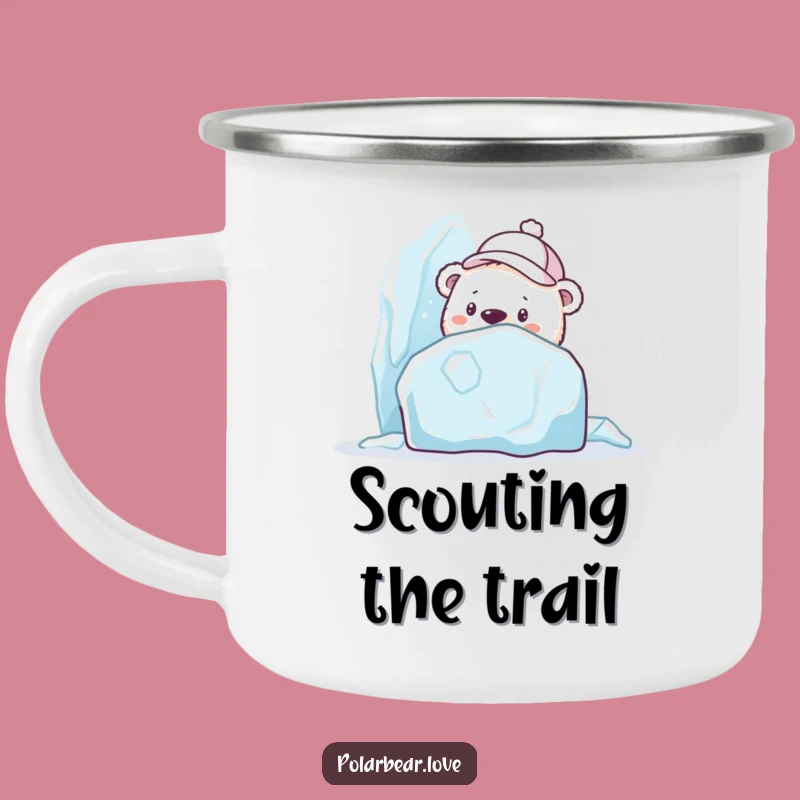 Funny Polar Bear Peeking Camping Mug: Curious Adventure Fuel