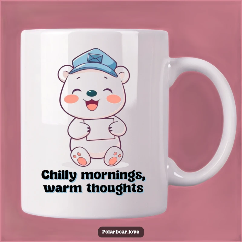 Funny Polar Bear Mail Carrier Mug: Arctic Joy Delivering Smiles, Perfect Gift!