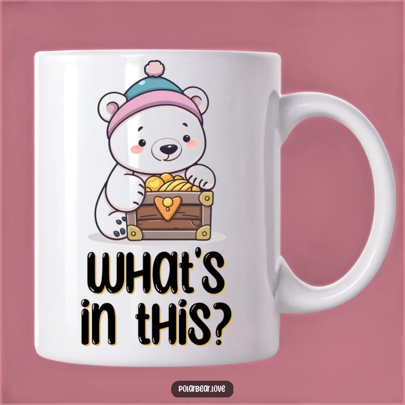 Funny Polar Bear Treasure Mug: Curious Explorer Gift for Humor Lovers