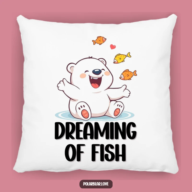 Funny Polar Bear Juggling Fish Pillow: Cozy Giggles, Comfy Funny Gift!