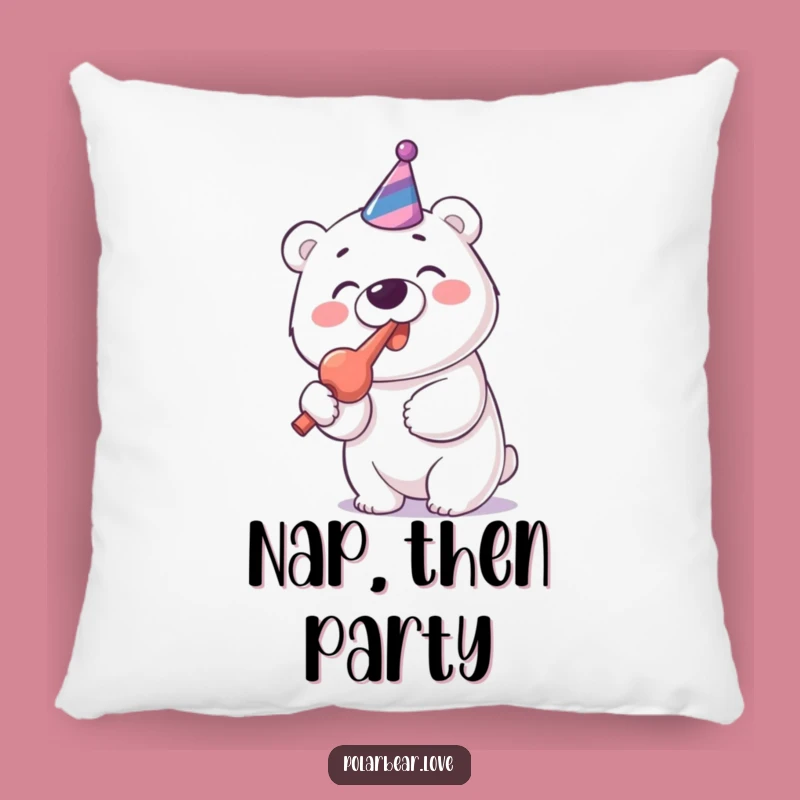Funny Polar Bear Party Blower Pillow: Cozy Cheer, Comfy Funny Gift!