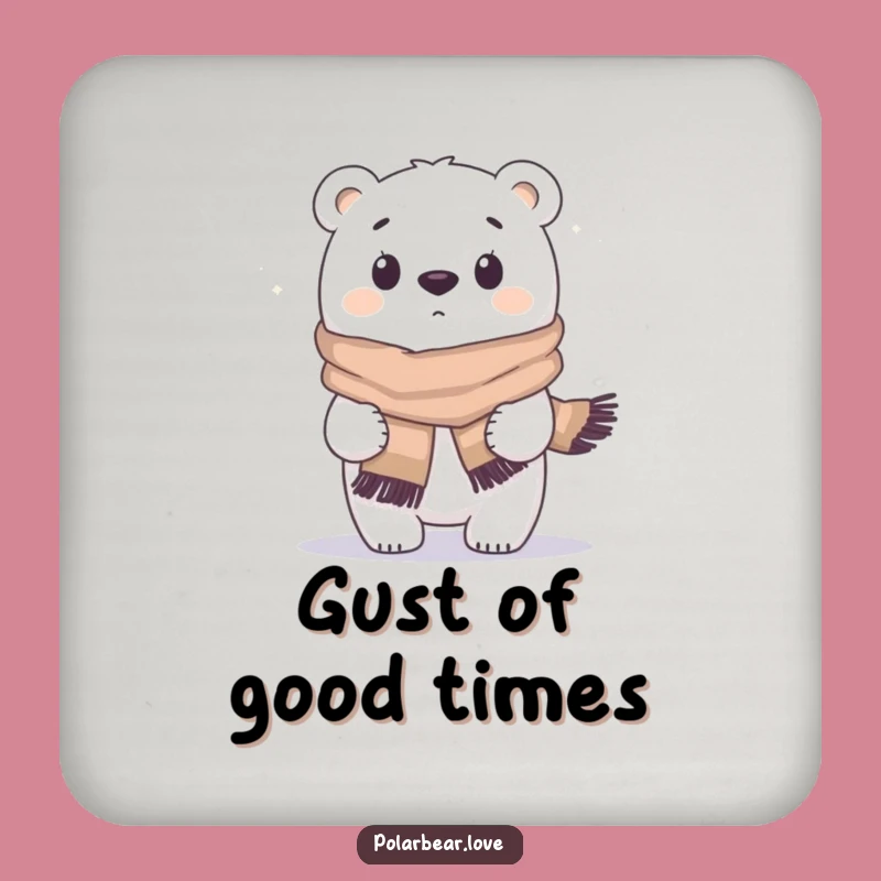 Funny Polar Bear Coaster: Protect Surfaces with a Hilarious Windblown Design
