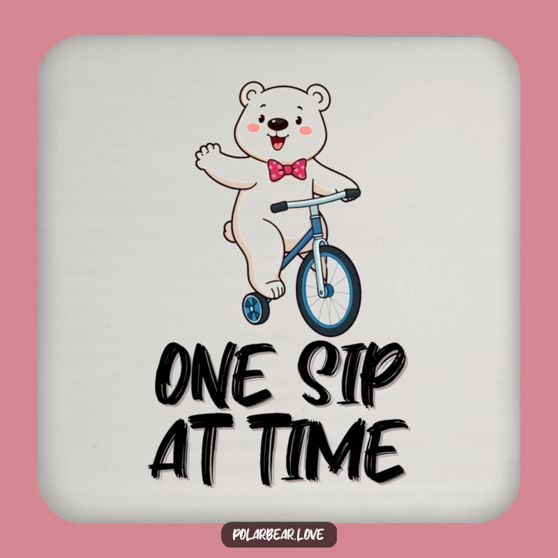Funny Polar Bear Unicycle Coaster: Energetic Protection, Great Funny Gift!