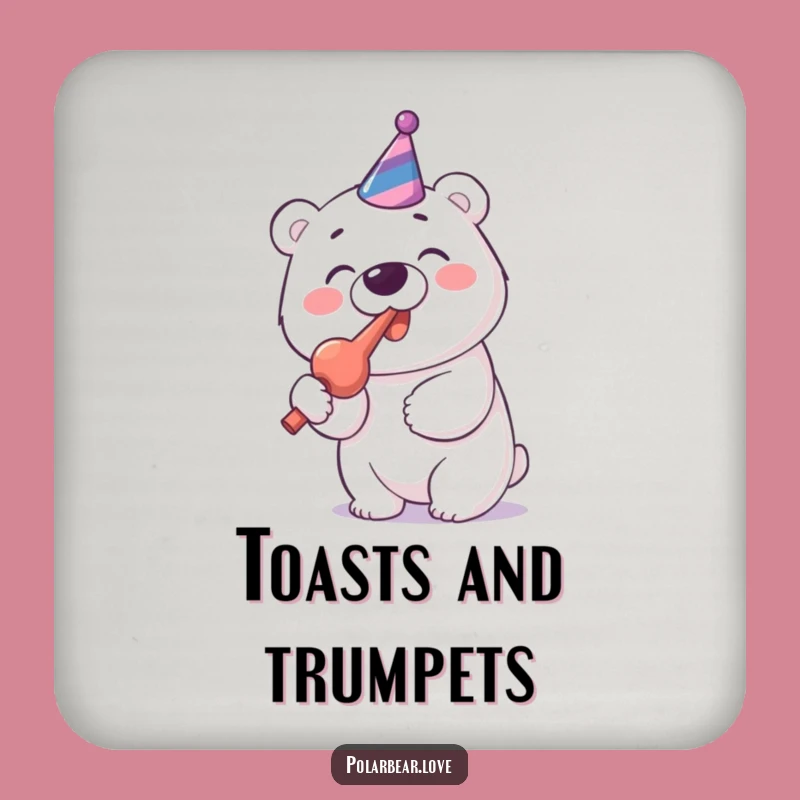 Funny Polar Bear Party Blower Coaster: Cheerful Protection, Great Funny Gift!