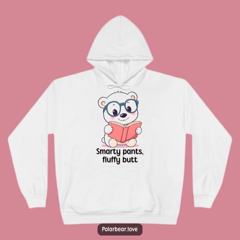 Cozy Funny Polar Bear Spectacles Hoodie: Warmth for the Curious Mind, Perfect Gift!