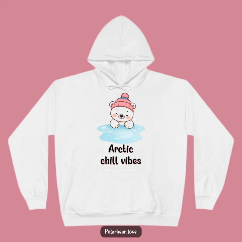 Funny Polar Bear Beanie Hoodie: Cozy Silly Pool Day Gift