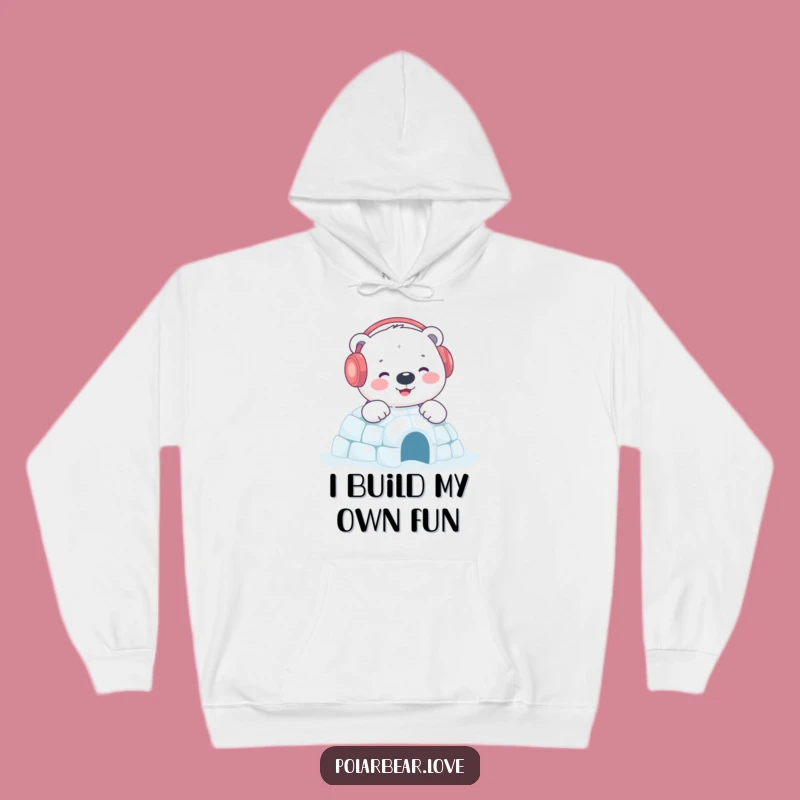 Funny Polar Bear Igloo Hoodie: Warm Earmuff Bear Comfort, Perfect Gift
