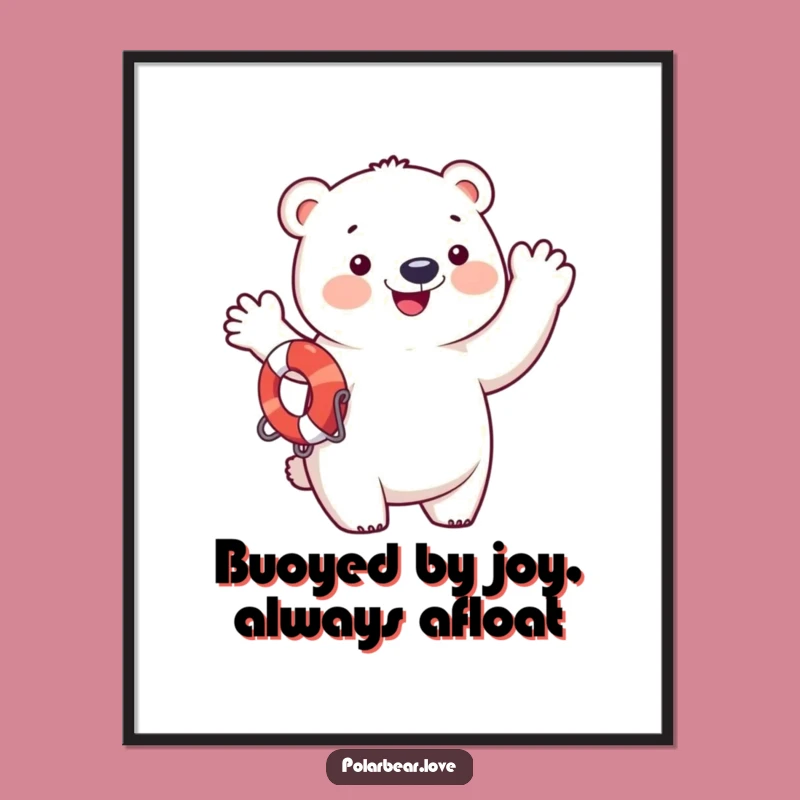 Free Printable Wall Art: Cheerful Polar Bear, Hilarious Downloadable Decor for a Safe & Fun Space