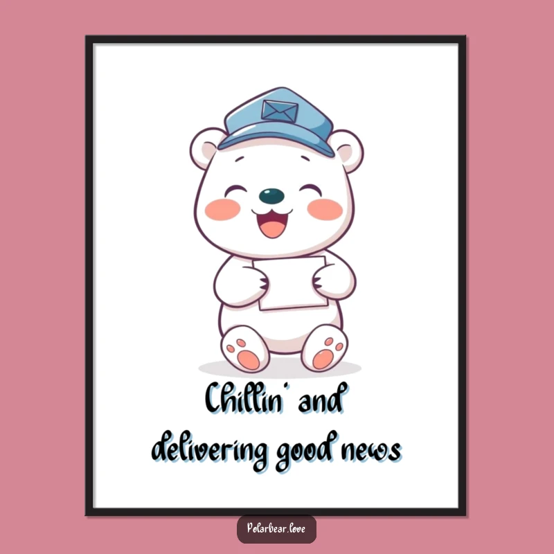 Funny Free Printable Polar Bear Mail Carrier Wall Art - Cheerful Decor
