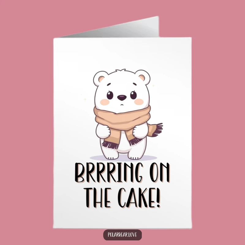 Free Printable Birthday Card: Funny Polar Bear Gusty Surprise Downloadable