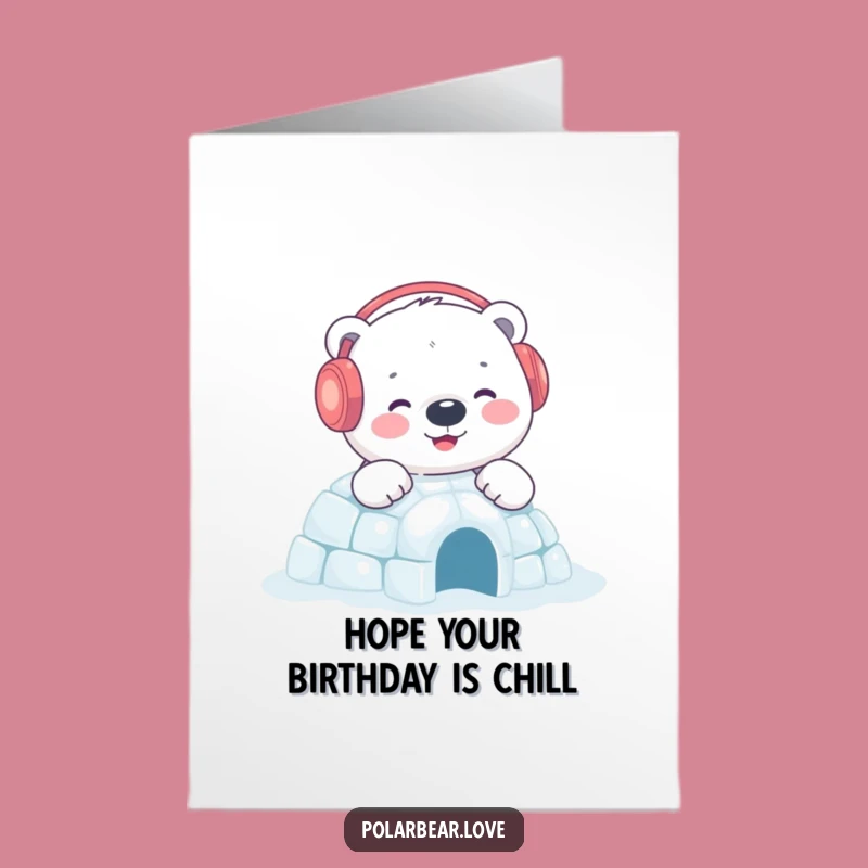 Free Printable Birthday Card: Cozy Polar Bear Igloo Builder, Charming Downloadable Gift