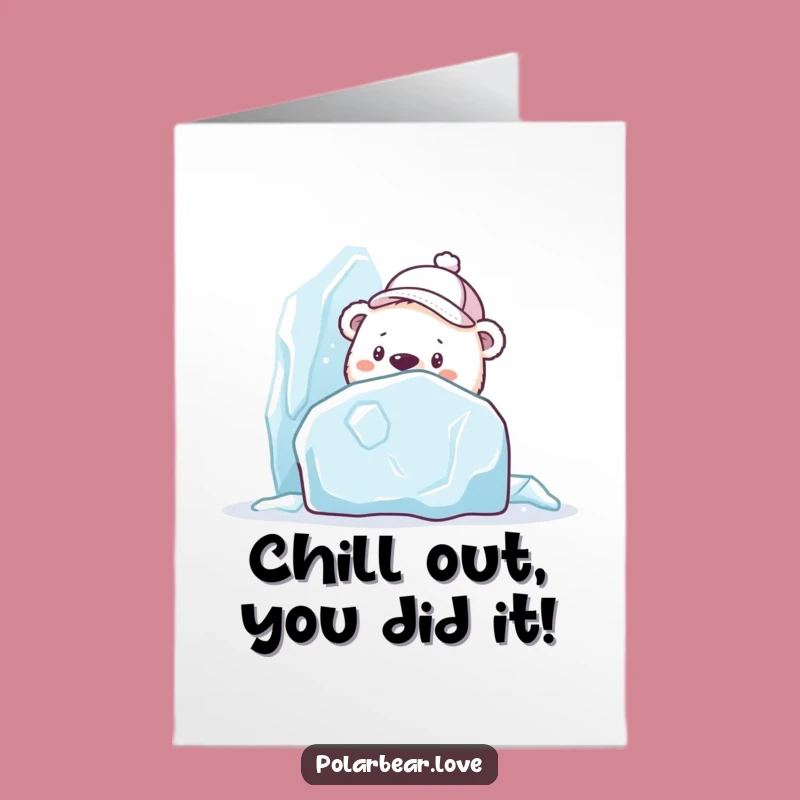 Free Printable Congrats Card: Peek-a-Boo Polar Bear for a Funny Downloadable Gift