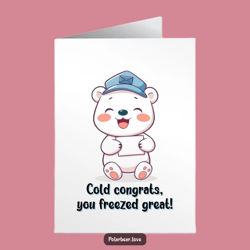 Free Printable Funny Polar Bear Mail Carrier Congrats Card - Downloadable