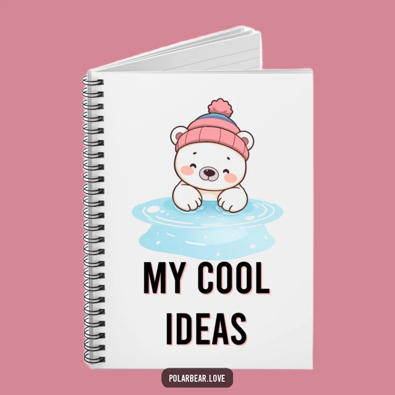 Funny Polar Bear Beanie Notebook: Silly Pool Day Journal Gift