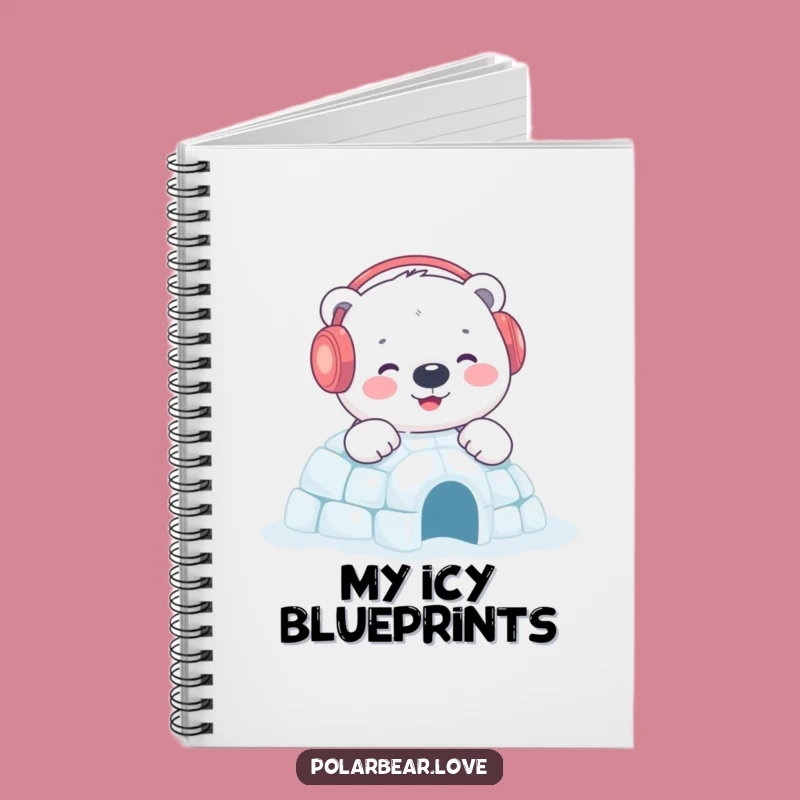Funny Polar Bear Igloo Notebook: Content Bear Notes, Winter Gift