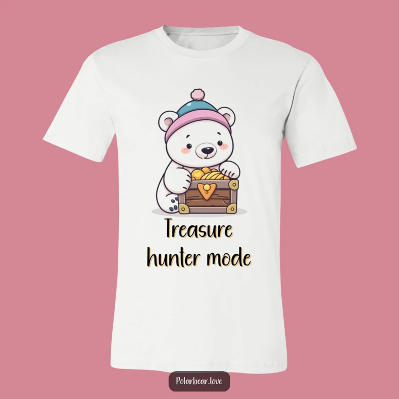 Funny Polar Bear Treasure T-Shirt: Explorer Tee, Great Gift