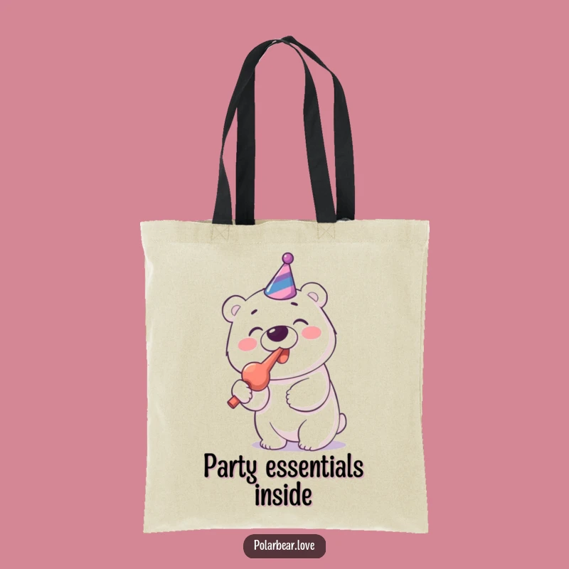 Funny Polar Bear Party Blower Tote Bag: Cheerful Carry, Practical Funny Gift!